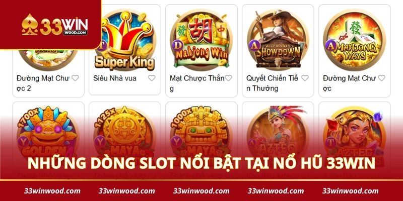 Những dòng slot nổi bật tại nổ hũ 33win